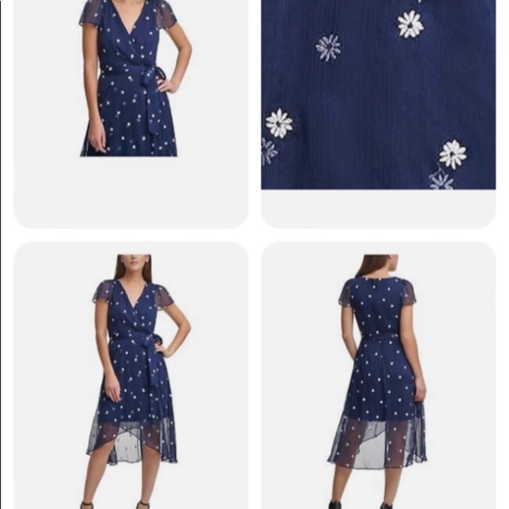 DKNY Flutter sleeve midi dress NEW without tags